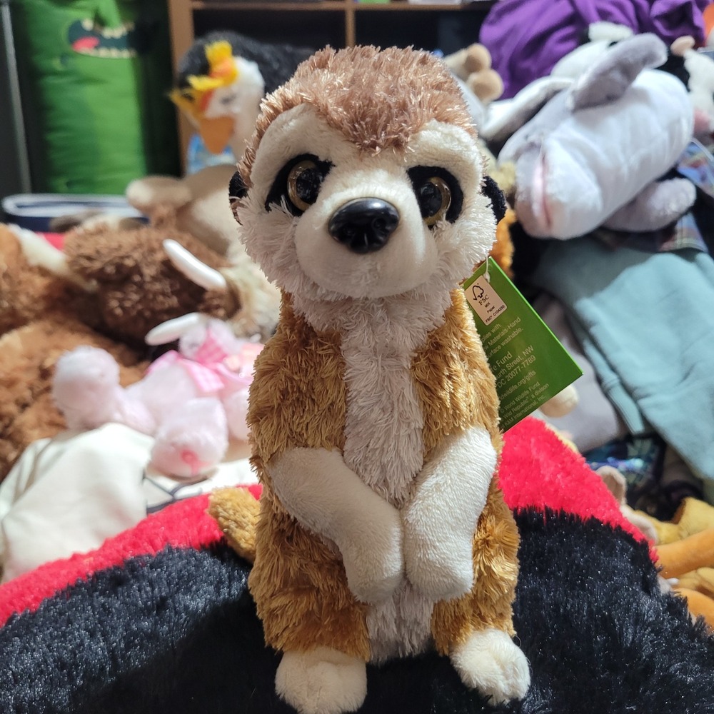 WWF World Wildlife Fund Meerkat Plush Stuffed Animal Toy Brown Cream NWT